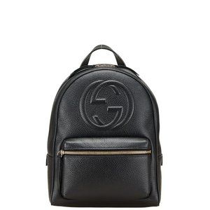GUCCI Black Leather Backpack